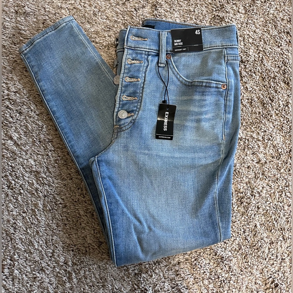 Express Skinny Mid Rise Jeans - Picture 2 of 9